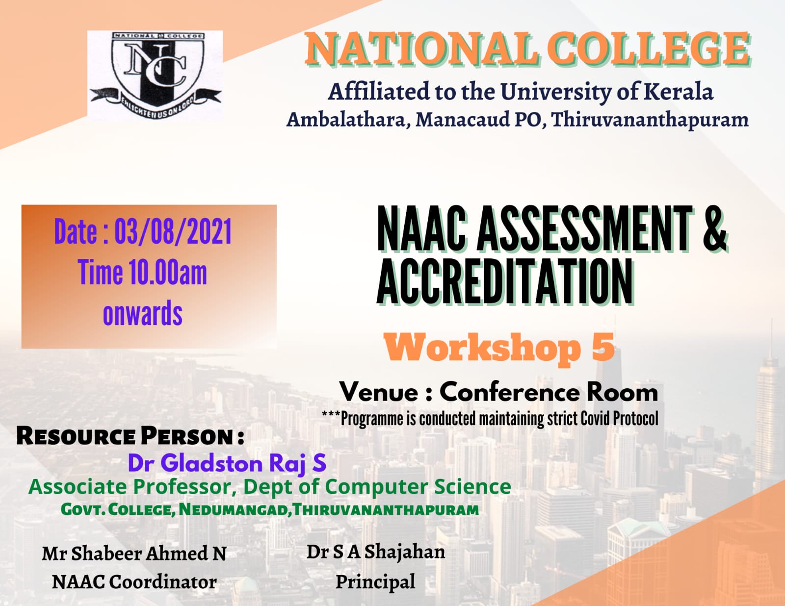 NAAC Assessment & Accreditation Workshop 5 Conducted @ National College ...