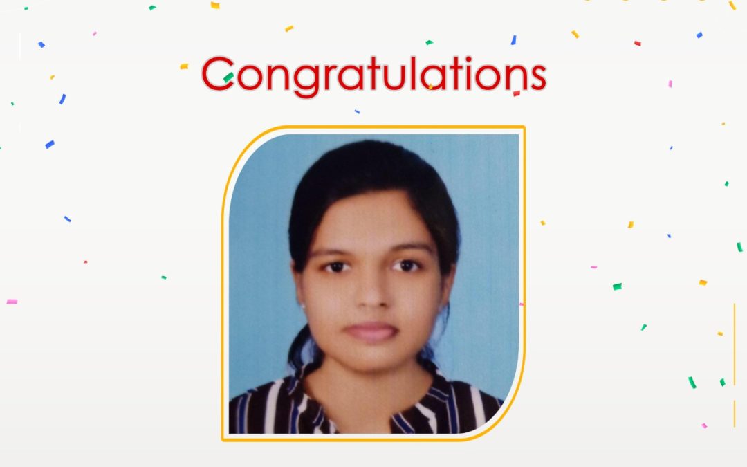 Hearty congratulations to Nimmi J. S. for securing the First Rank in Bachelor of Social Work from the University of Kerala. Compliments for all your hard work!